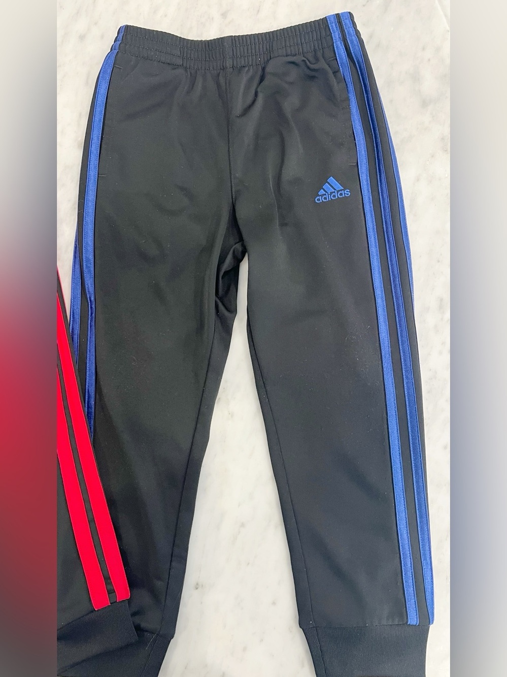 adidas Black Sweatpants with Blue Side Stripes